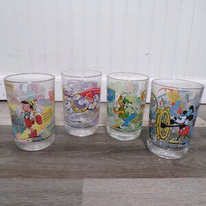 McDonald's 100 Years of Disney Magic Glass Cups LOT OF 4